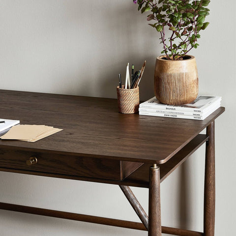 Markia Desk - Aged Oak Veneer