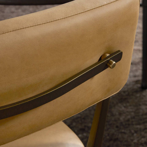 Somerson Dining Chair - Camel Top Grain, Iron, Modern, Hospitality Rated
