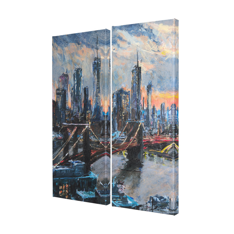 Sunset Diptych Wall Art Stretched Canvas
