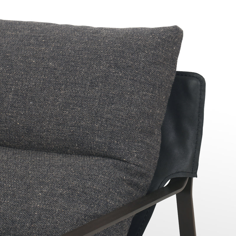 Emmett Leather + Fabric Sling Chair - Thames Ash