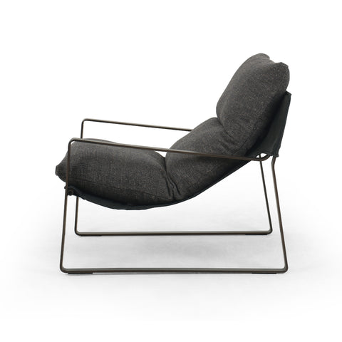 Emmett Leather + Fabric Sling Chair - Thames Ash