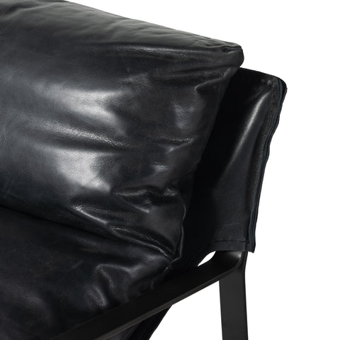 Emmett Leather Sling Chair - Dakota Black