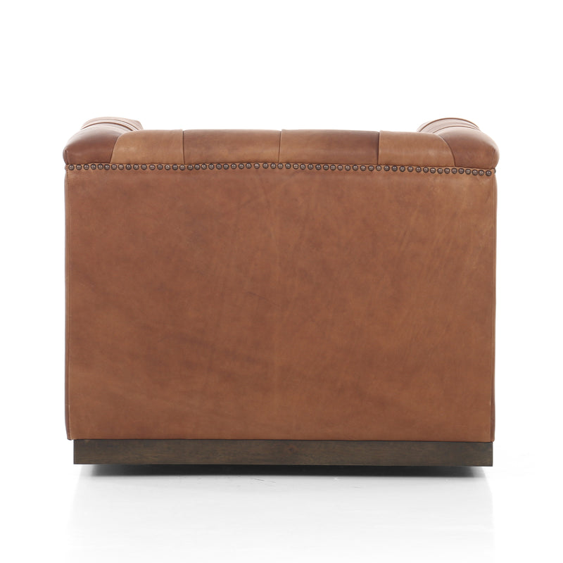 Maxx Leather Swivel Chair - Heirloom Sienna