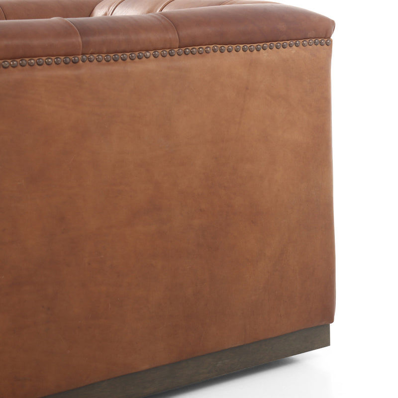 Maxx Leather Swivel Chair - Heirloom Sienna