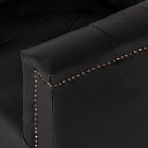 Maxx Leather Swivel Chair - Heirloom Black