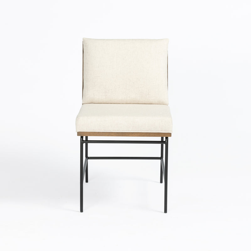 Crete Dining Chair-Saville Flax/Brown Frame