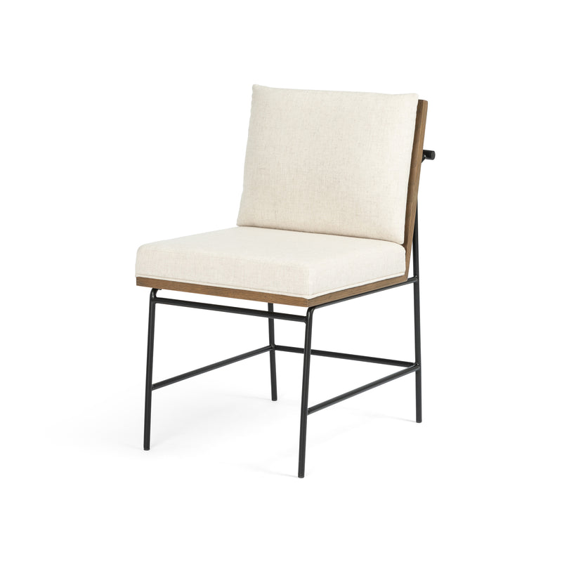 Crete Dining Chair-Saville Flax/Brown Frame