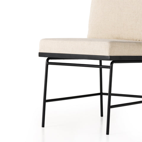 Crete Dining Chair-Saville Flax/Black Frame