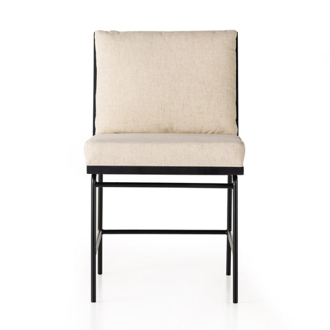 Crete Dining Chair-Saville Flax/Black Frame