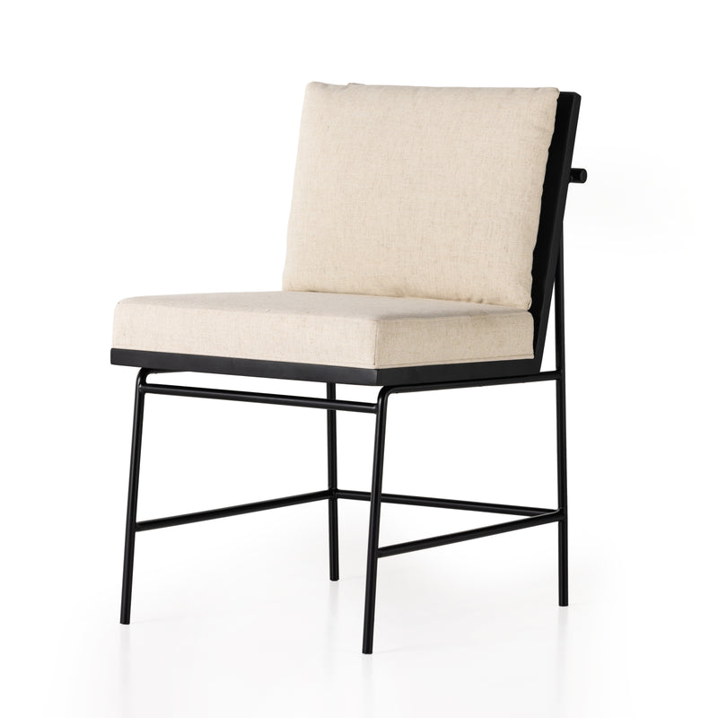 Crete Dining Chair-Saville Flax/Black Frame