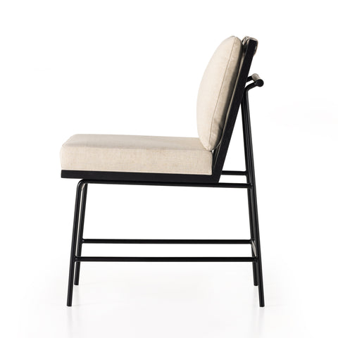 Crete Dining Chair-Saville Flax/Black Frame