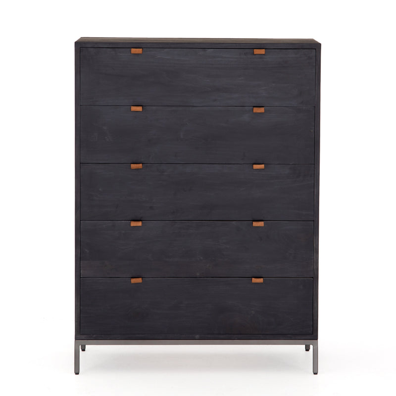 Trey 5 Drawer Dresser-Black Wash Poplar