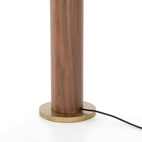 Astrid Floor Lamp-Dark Brown Leather Lighting
