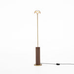 Astrid Floor Lamp-Dark Brown Leather Lighting