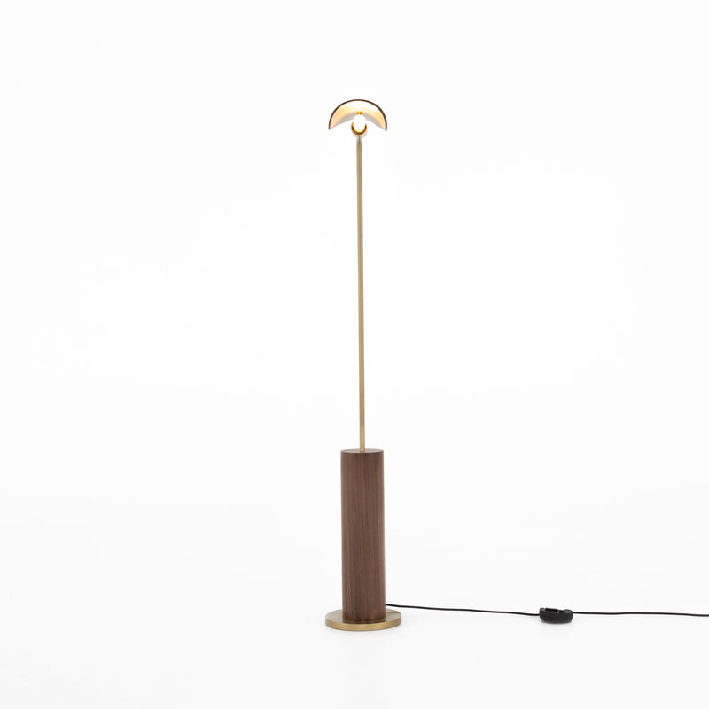 Astrid Floor Lamp-Dark Brown Leather Lighting