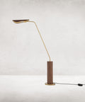 Astrid Floor Lamp-Dark Brown Leather Lighting