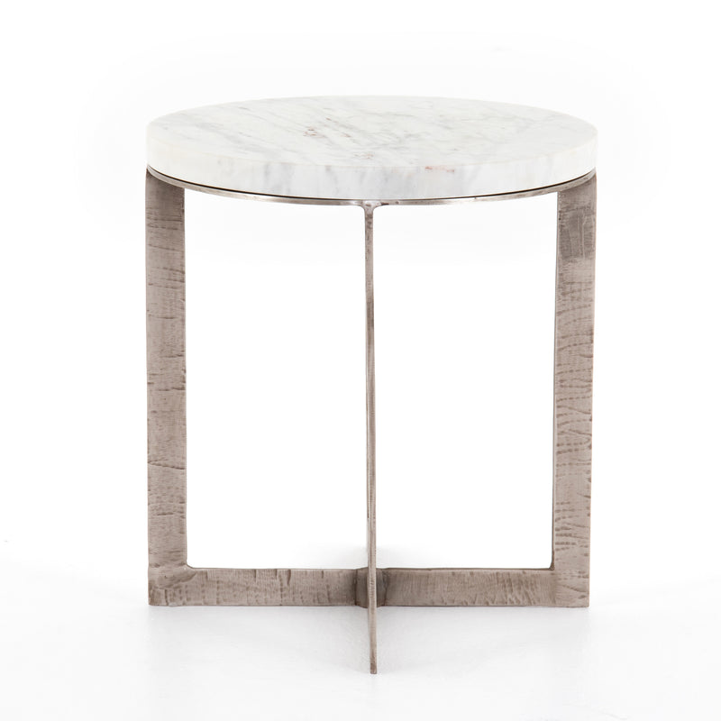 Lennie Round Nightstand-Brushed Nickel