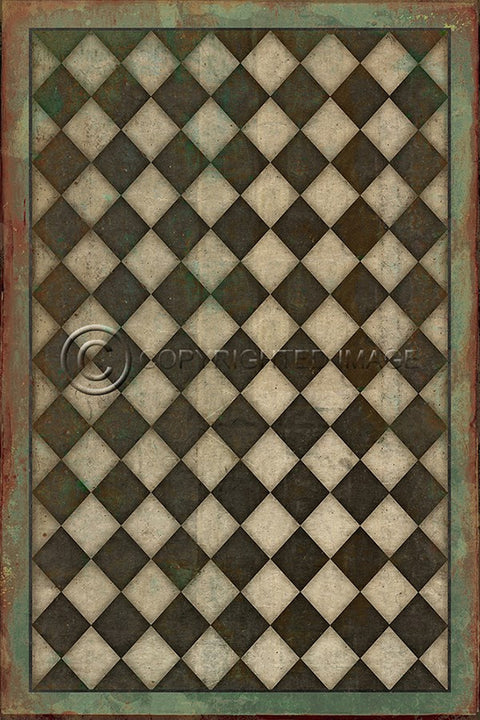 Pattern 09 "Checkmate" Vinyl Floorcloth