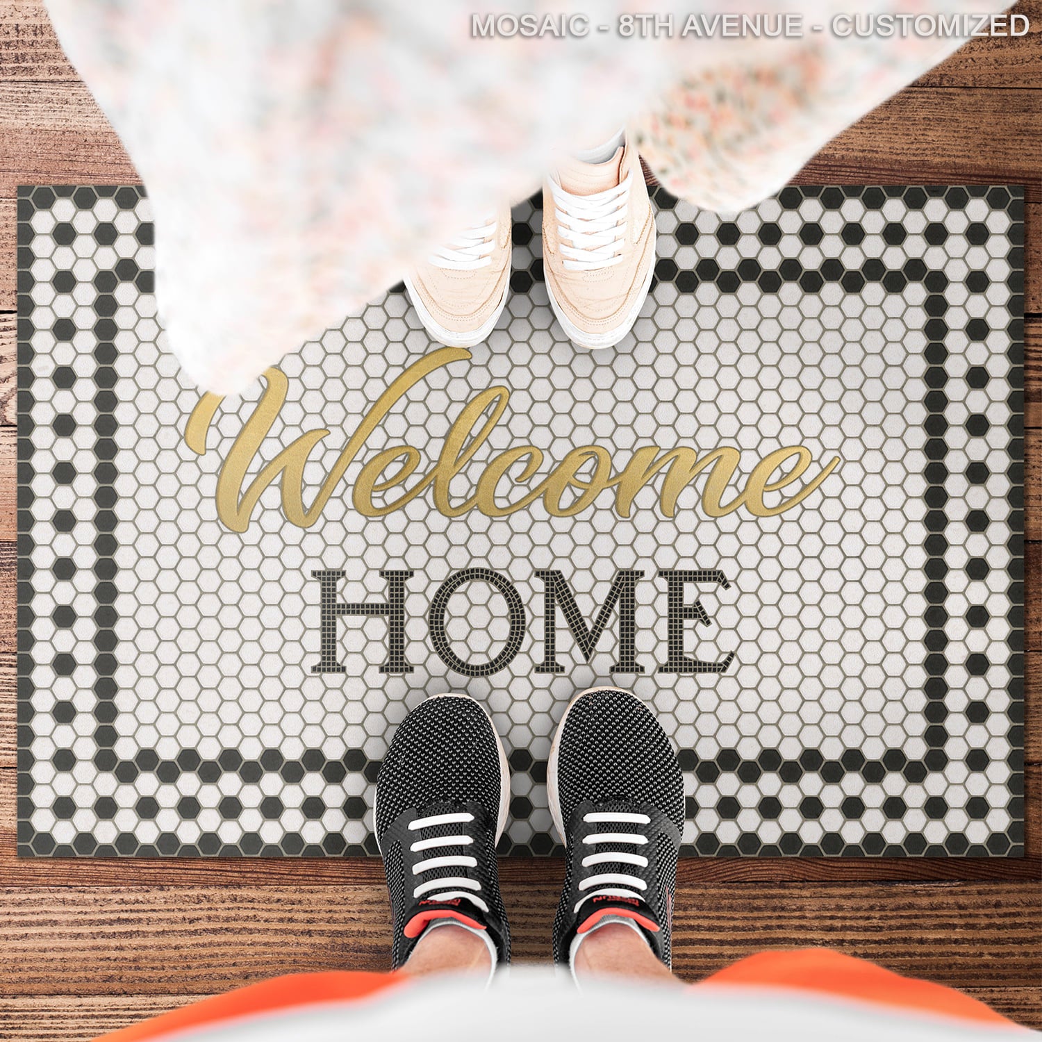 Mosaic 8th Avenue Customized Vinyl Welcome Mat – Domaci