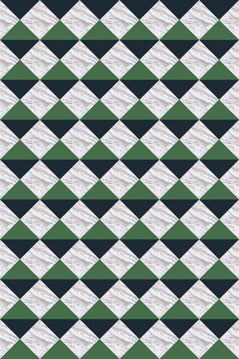 C+H Designs "Cafe Verde" Vinyl Floorcloth Vinyl Floorcloths 24x36: 72x108