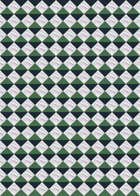 C+H Designs "Cafe Verde" Vinyl Floorcloth Vinyl Floorcloths 24x36: 120x168