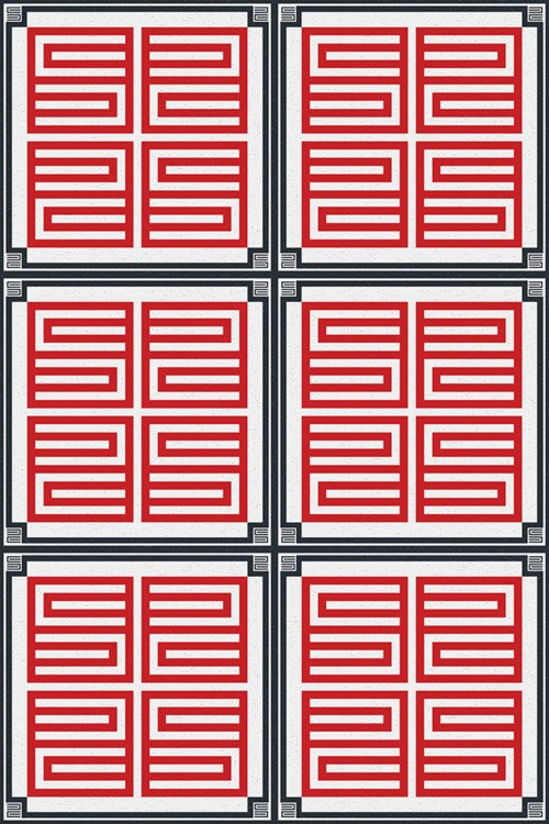 C+H Designs "Red Letter" Vinyl Floorcloth Vinyl Floorcloths 24x36: 24x36