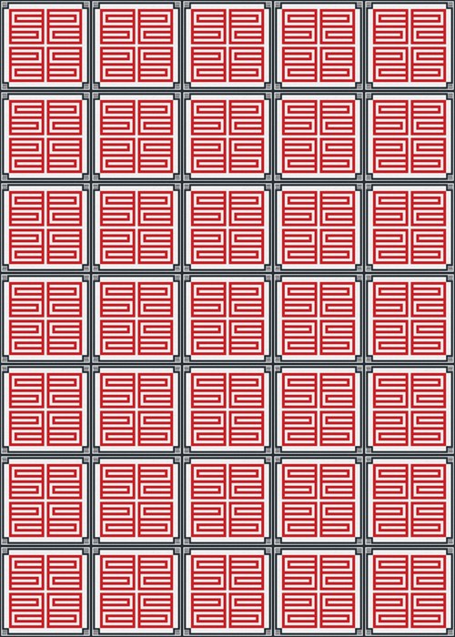 C+H Designs "Red Letter" Vinyl Floorcloth Vinyl Floorcloths 24x36: 60x84