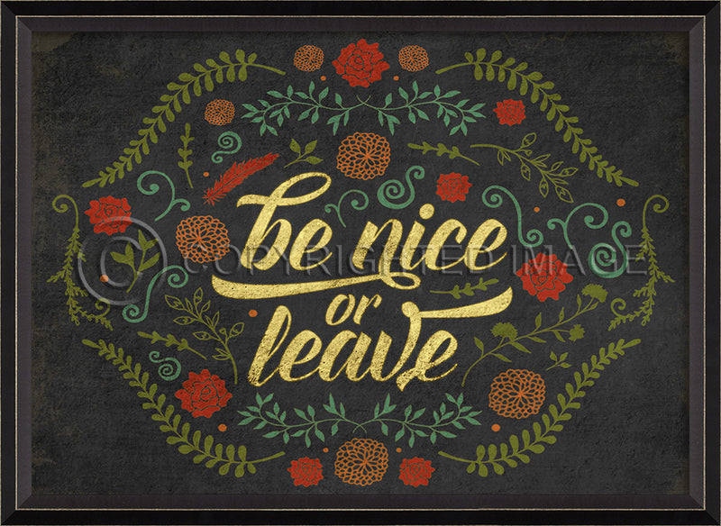 Happy Thoughts Wall Art: Be Nice or Leave