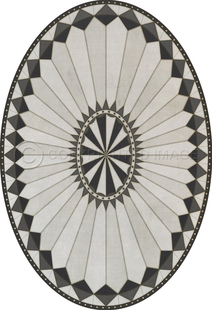 Pattern 84 "Charleston" Oval Vinyl Floorcloth