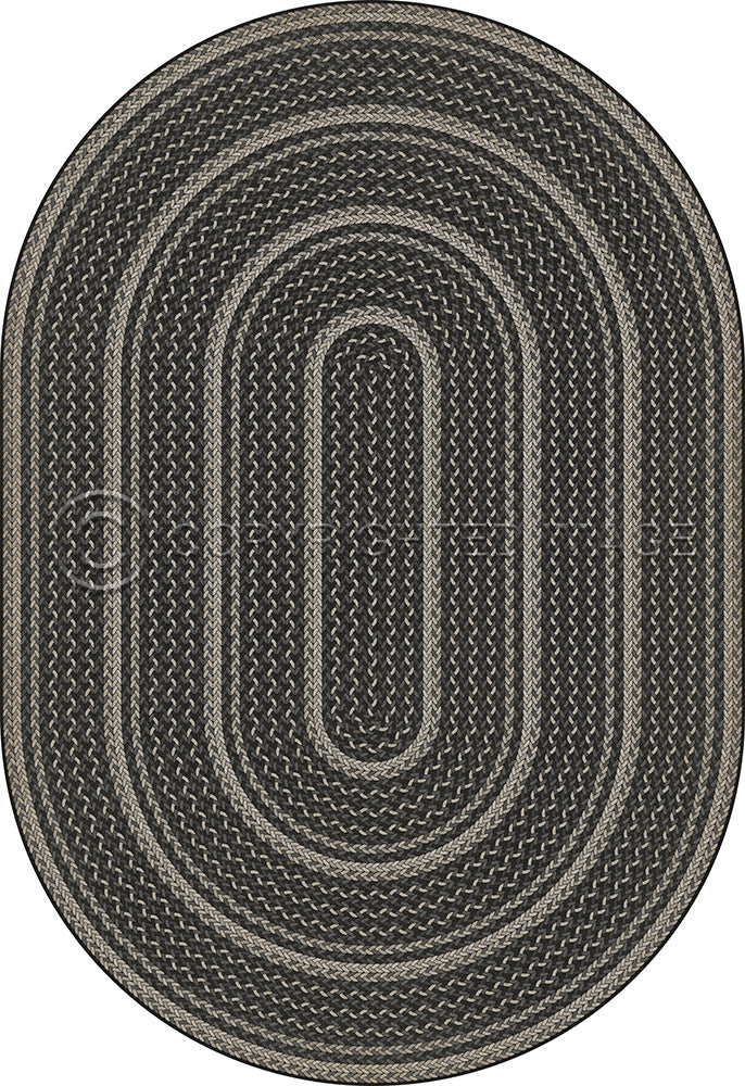 Pattern 85 "Such A Cozy Room" Braided Oval Vinyl Floorcloth