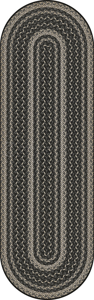 Pattern 85 "Such A Cozy Room" Braided Oval Vinyl Floorcloth