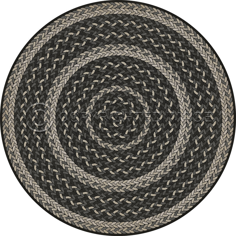 Pattern 85 "Such A Cozy Room" Braided Round Vinyl Floorcloth