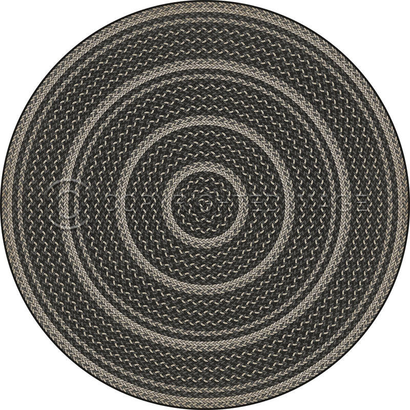 Pattern 85 "Such A Cozy Room" Braided Round Vinyl Floorcloth