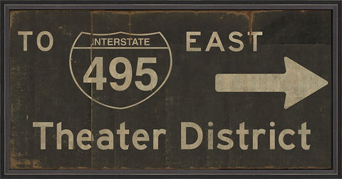 Theater District Vintage Road Sign