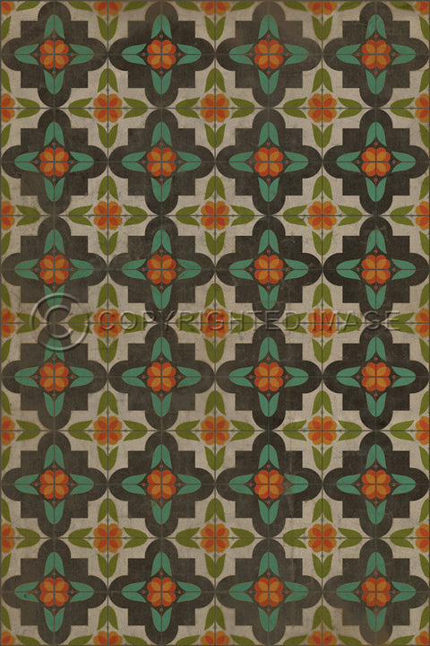 Pattern 33 "Anna's Garden" Vinyl Floorcloth