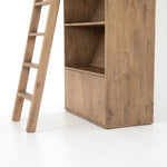 Bane Bookshelf with Ladder - Smoked Pine Furniture
