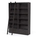Bane Double Bookshelf with Ladder - Dark Charcoal Furniture