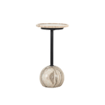 Viola Accent Table-Antique White Marble