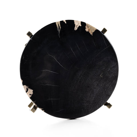 Jonty Round End Table - Dark Petrified Wood