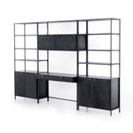 Trey Modular Wall Desk with 2 Bookcases - Black