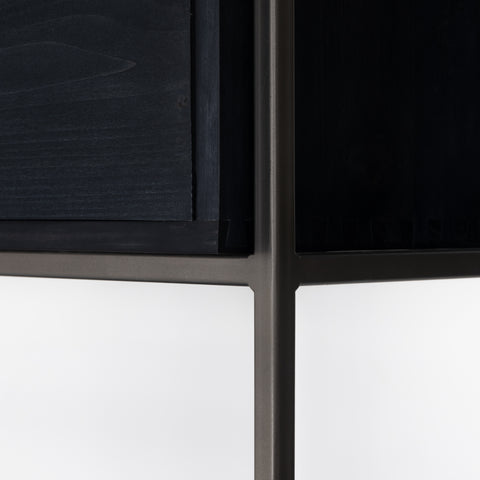 Trey Modular Wall Desk with 1 Bookcase - Black