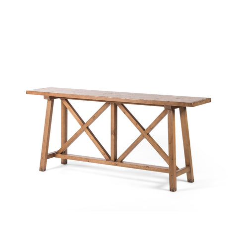 Trellis Console Table - Waxed Pine