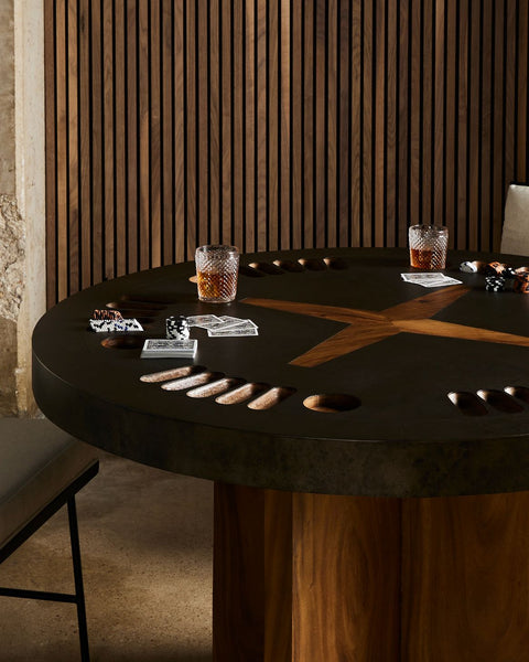 Poker Table - Natural Brown Guanacaste