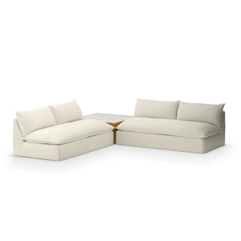 Grant Outdoor 2-Pc Sectional with Coffee Table - Faye Cream