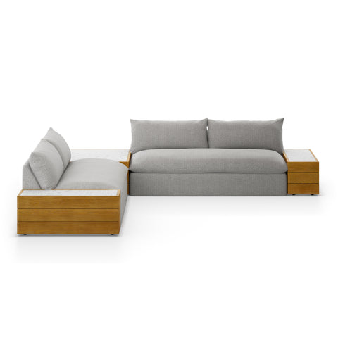 Grant Outdoor 2-Pc Sectional with Coffee & End Tables - Faye Ash