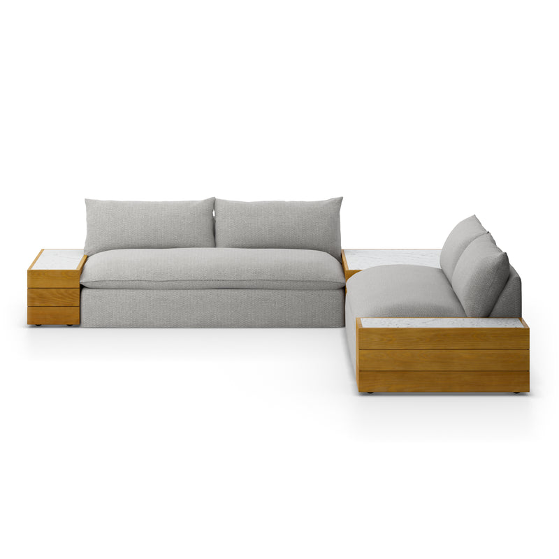 Grant Outdoor 2-Pc Sectional with Coffee & End Tables - Faye Ash