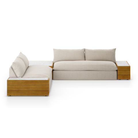 Grant Outdoor 2-Pc Sectional with Coffee & End Tables - Faye Sand