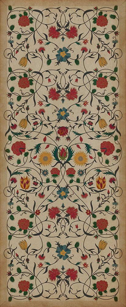 Williamsburg Floral "Abigail" Vinyl Floorcloth