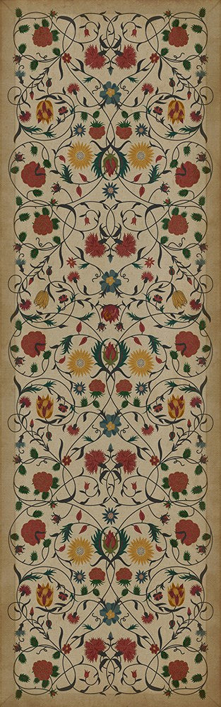 Williamsburg Floral "Abigail" Vinyl Floorcloth