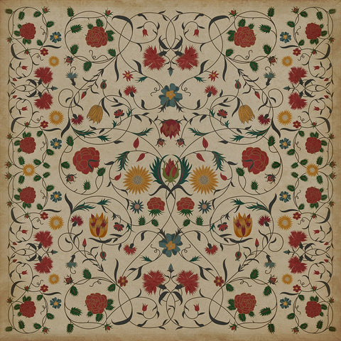 Williamsburg Floral "Abigail" Vinyl Floorcloth